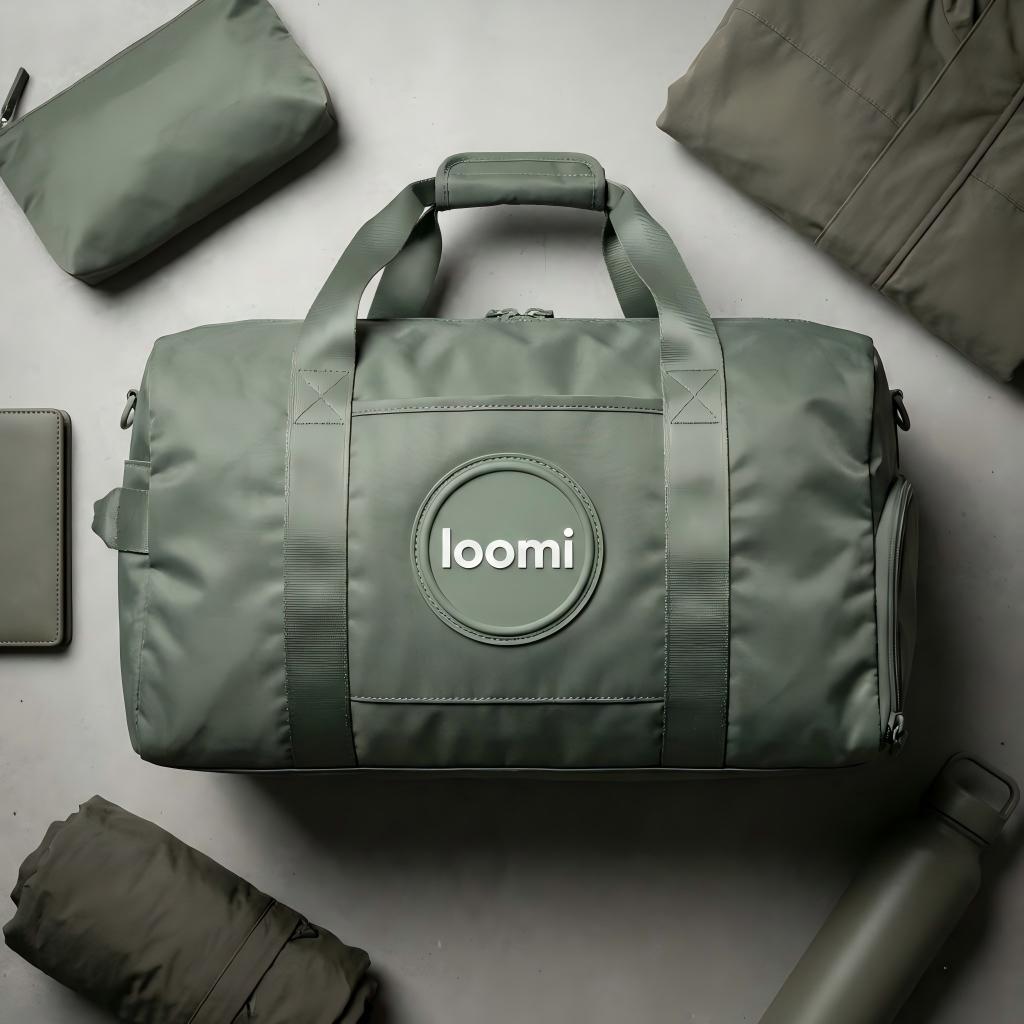 rubber travel duffel bag