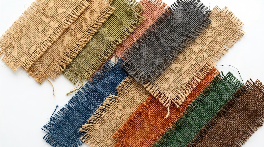 Jute burlap fabric swatches